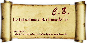 Czimbalmos Balambér névjegykártya